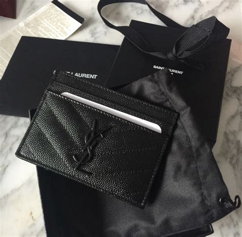 ysl black on black card holder|ysl card holder on sale.